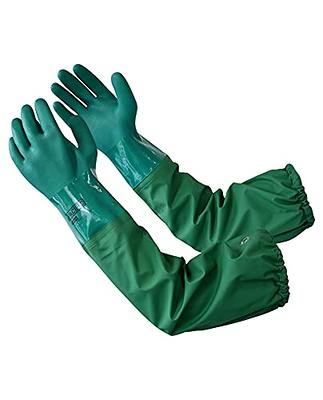 LANON Nitrile Chemical Resistant Gloves, Reusable Heavy-Duty Rubber Gloves  with MicroFoam Textured Palm, Acid, Alkali and Oil Protection, Black, Large