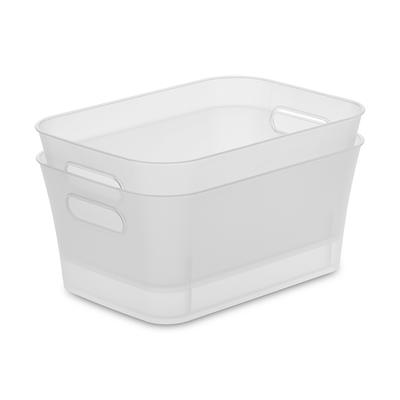 Mainstays Set of (2) Small Bins Plastic, Clear 