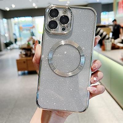 aowner Magnetic Case for iPhone 13 Pro Max Glitter Case, Luxury Plating  Cute Bling with Camera Lens Protector, Compatible with MagSafe, Slim Thin  for