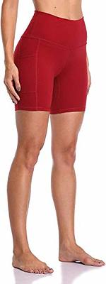 Colorfulkoala colorfulkoala Womens High Waisted Biker Shorts with Pockets 6  Inseam Workout Yoga Tights (S, Black)