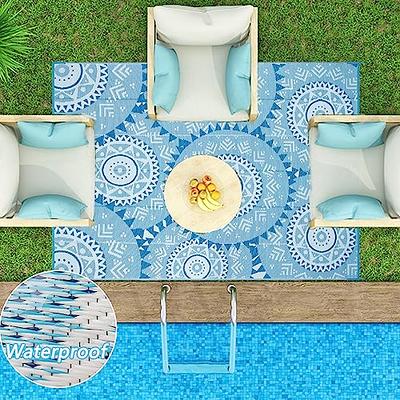 Alfolo Outdoor Rug 5x7 Waterproof Plastic Straw Outdoor Patio Rugs for RV,  Camping Rugs,Porch Balcony Rugs,Deck Rugs,Pool Rugs, Indoor Outdoor Rugs