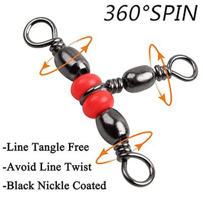 AGOOL 3 Way Swivel Fishing Three Way Swivel, 60pcs Triple Swivel T