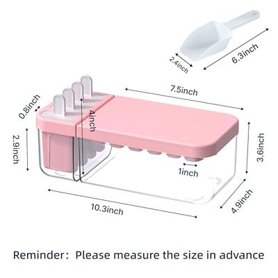 Ice Cube Tray with Lid and Bin, 24pcs Ice Cube Molds and 4pcs Popsicles  Molds with