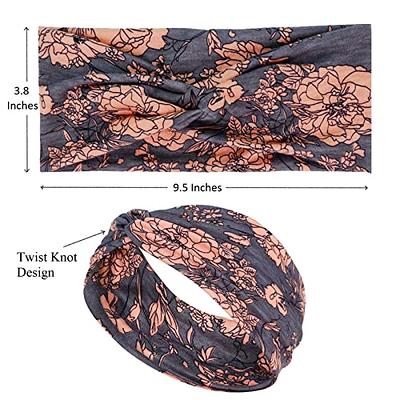 Huachi Headbands for Women Short Hair Boho Twist Knot Head Band Elastic Hair Bands for Women's Hair Cute Wrap Headbands Fashion Summer Hair