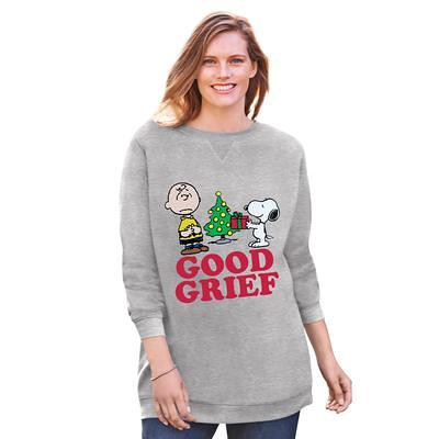 Plus Size Women's Peanuts Christmas Snoopy Good Fleece Sweatshirt by  Peanuts in Heather Grey Charlie Snoopy (Size 3X) - Yahoo Shopping