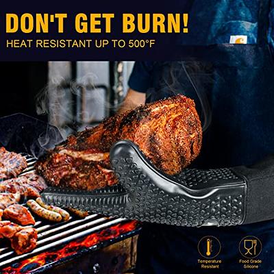 Gorilla Grip Heat and Slip Resistant Silicone Oven Mitts Set Soft Cotton Lining Waterproof BPA-Free Long Flexible Thick Gloves for Cooking BBQ Kitchen