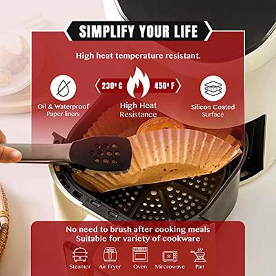 Air Fryer Disposable Paper Liner,Air Fryer Liners,100PCS 6.3 inch Air Fryer  Paper Liners, Non-Stick Air Fryer Parchment Liners,Waterproof,Oil