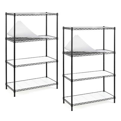 KING'S RACK Bin Rack Boltless Steel Storage System Organizer w/ 12 Plastic  Bins in 4 tiers