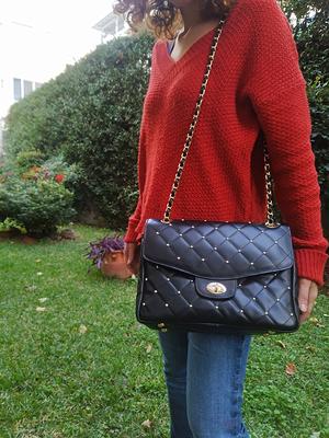 DIAMONDS Are Eternal Genuine Leather Flap Bag Elegant Quilted 