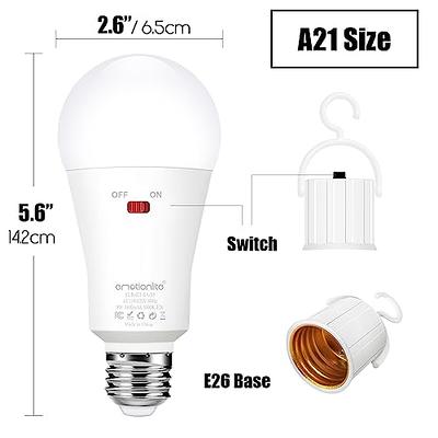 UNILAMP 9W Rechargeable Emergency Light Bulbs, E26 Battery Light