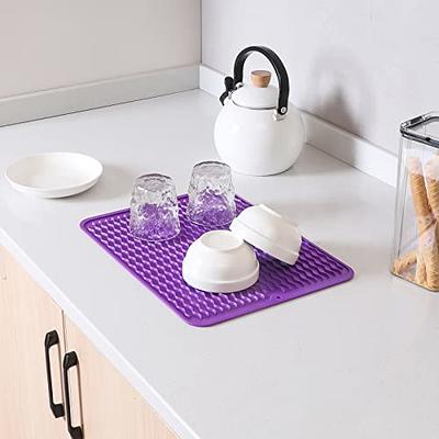 MicoYang Silicone Dish Drying Mat for Multiple Usage,Easy  clean,Eco-friendly,Heat-resistant Silicone Mat for Kitchen Counter or  Sink,Refrigerator or Drawer liner Purple L 16 inches x 12 inches - Yahoo  Shopping