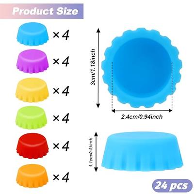 Reusable Beer Caps,Silicone Rubber Bottle Caps (Pack of 6),Ideal for Soft  Drink