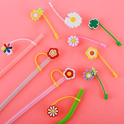 Ouligay 10Pcs Straw Tips Cover Drinking Straw Cover Cute Straw Tip Covers  Reusable Straw Toppers Dust-Proof Straw Protector Cover Soft Silicone Straw  Covers Cap Flower Straw Plugs for 6-8 mm Straws 