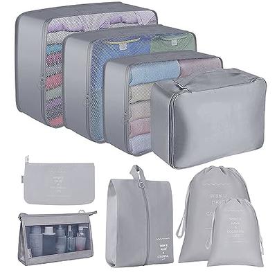  Packing Cubes - 9 PCS Travel Luggage Organizers Set Waterproof  Suitcase Organizer Bags Travel Essentials Clothes Shoes Cosmetics  Toiletries Storage Bags (Beige) : Office Products