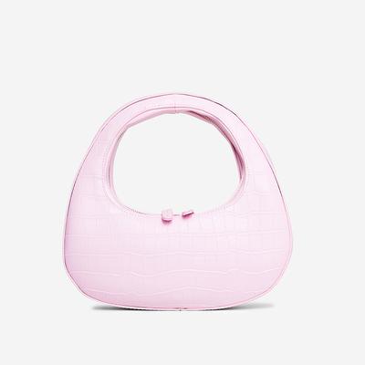 Ego mini bag with chunky chain strap in patent pink