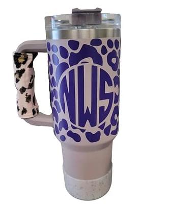 Monogram Tumbler 40 OZ Tumbler With Handle Cow Print Cheetah Print