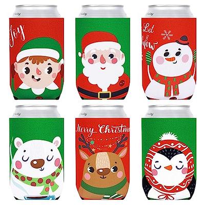 Neoprene Collapsible 12 oz Slim Can Koozie Sleeve for Christmas