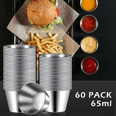 Stainless Steel Sauce Cups 2.5 oz Ramekins for Condiments Dipping