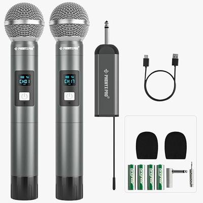 Microfonos inalambricos Micrófono inalámbrico para de karaoke UHF Dual  Cordless