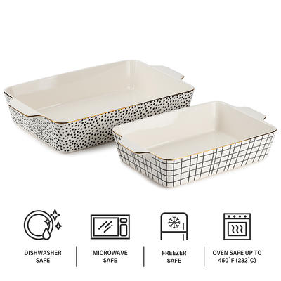 Thyme & Table Stoneware Rectangular Baker, Baking Dish, Black & White Dot,  2-Piece Set - Yahoo Shopping