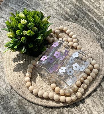 Glass Beer Can / Glass Can / Glass Iced Coffee Cup / Floral 