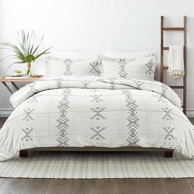 Comfort Spaces Vixie Reversible Comforter Set - Trendy Casual Geometric  Quilted Cover, All Season Down Alternative Cozy Bedding, Matching Sham