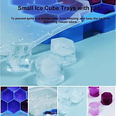 Reusable 14 Grids Silicone Ice Cube Trays with Lid Easy-Release