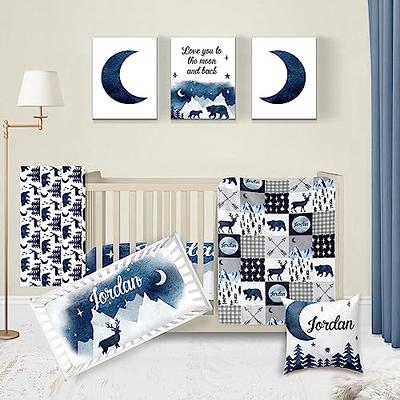 KAINSY Personalized Deer Crib Bedding Set for Baby, Custom Baby Crib Sets  with Name, Polar Bear