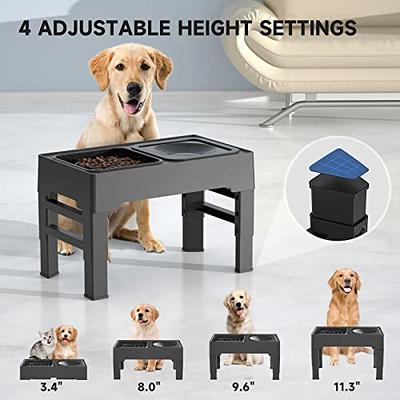 Elevated Dog Bowls 3 Adjustable Heights Raised Dog Food Water Bowl with  Slow Feeder Bowl Standing Dog Bowl for Medium Large Dogs