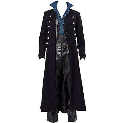 Xysaqa Men's Fashion Steampunk Vintage Tailcoat Jacket Gothic Victorians  Frock Coat Medieval Uniform Halloween Costume 