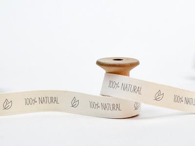 100% Natural Printed Cotton Ribbon, 5/8