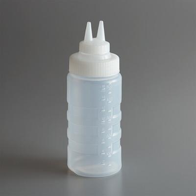 Choice 12 oz. Clear Wide Mouth Squeeze Bottle - 6/Pack