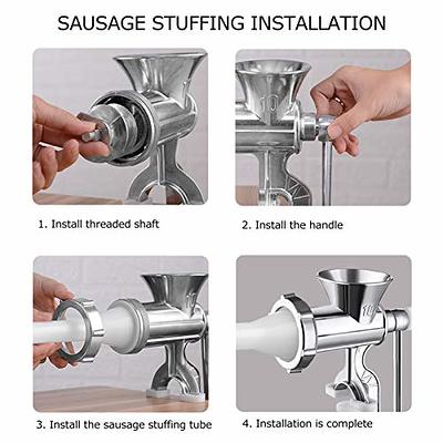 Manual Meat Grinder Household Sausage Maker, Solid Aluminum Alloy Hand  Crank Meat Grinding Kit, Household Pork Mincer Sausage Maker Sausage Stuffer  Funnel DIY Beef Burger - Yahoo Shopping