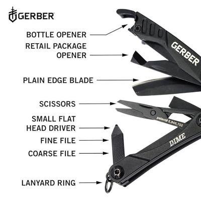 Gerber Gear Dime 12-in-1 Mini Multi-tool - Needle Nose Pliers, Pocket Knife,  Keychain, Bottle Opener - EDC Gear and Equipment - Black - Yahoo Shopping