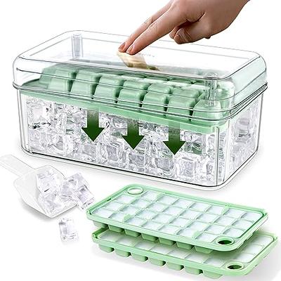 Ice Cube Tray with Lid and Bin, PHINOX Round Ice Trays for Freezer, Ice  Trays Making 99 x 1.0IN Ice Cubes, Ice Cube Trays for Freezer with 3 Blue