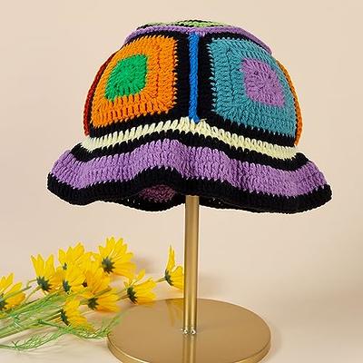 Women Crochet Bucket Hat Knit Fashion Flower Handmade Trendy Sun