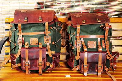 Bushcraft Handmade Waxed Canvas Backpack Leather Backpack 