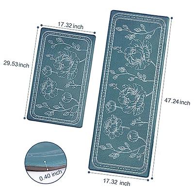 WISELIFE Kitchen Mat Cushioned Anti-Fatigue Kitchen Rug, 17.3x 59  Waterproof Non-Slip Kitchen Mats and Rugs Heavy Duty PVC Ergonomic Comfort  Mat for