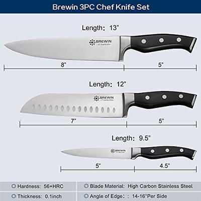 Brewin Professional Kitchen Knives, 3PC Chef Knife Set Sharp