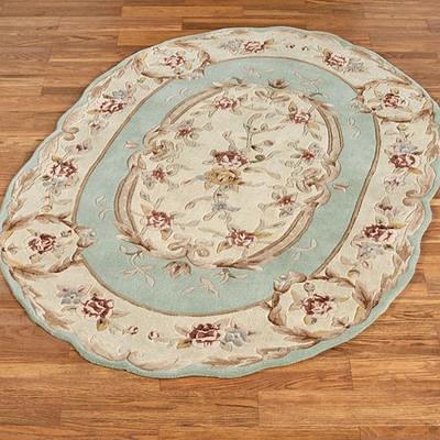 Vining Florals Braided Oval Rug with Included Rug Pad