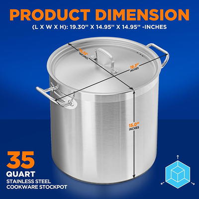 NutriChef 12-quart stainless steel stockpot - 18/8 food grade