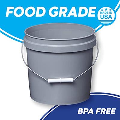 Consolidated Plastics 3.5 Gallon Black Food Grade Buckets + Black Gamma  Seal Lids, BPA Free Container Storage, Durable HDPE Pails, Made in USA (3