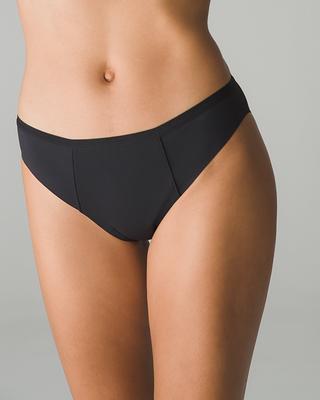 Women's No Show Microfiber Bikini Underwear in Ivory size Large