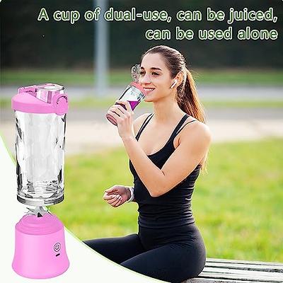 Portable Mini Blender,Smoothie Blender-Two Blades, Mini Travel Personal Blender with USB Rechargeable Batteries,Household Fruit Mixer,Detachable Cup