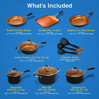 Paris Hilton Iconic Nonstick Pots and Pans Set, Multi-layer Nonstick  Coating, Matching Lids With Gold Handles, Made without PFOA, Dishwasher  Safe