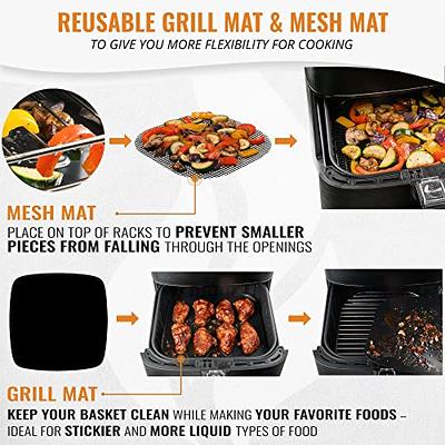 Air Fryer Replacement Basket & Crisper Plate Set for Ninja Foodi Dual Air  Fryer,Air Fryer Cooking Basket & Grill Pan for Ninja DZ201 Foodi Air