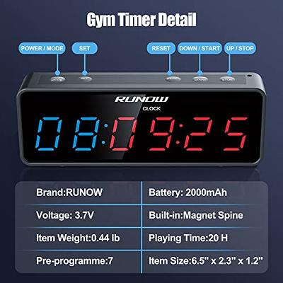 GymNext Flex Timer - Gym Edition - Bluetooth App-Controlled Wall Mounted  23 LED Gym Clock with Large 4.0 Digits for Crossfit, Tabata, HIIT, EMOM,  MMA, Boxing, Interval Training, Circuits, Workouts : 