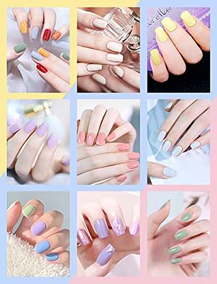 Modelones 35 Pcs Gel Nail Polish Kit with UV Light 48W Nail Lamp - 12  Colors Nude Pink Gray Glitters