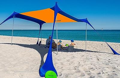  easierhike Beach Sunshade with Side Wall Shade Windproof Design, Sun Shelter UPF50+ Portable Family Canopy Tent Anchors 10x10 FT 4 Poles Pop  Up Outdoor Shelter for Beach,Backyard and Picnics : Sports 