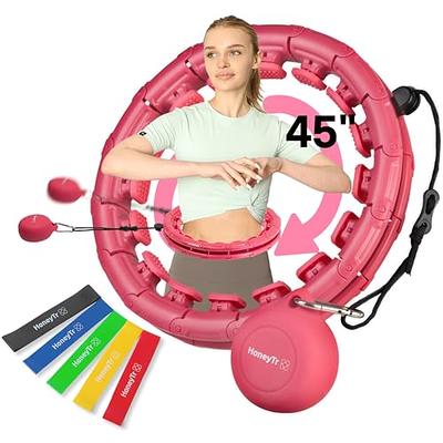 Weighted Hula Hoop, Detachable Knots Infinity Hoop Exercise with Timer,  Adjustable Thin Waist Fitness Circles Smart Hula Hoops, Hula Hoop Adults